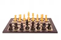 Zestaw szachowy French Lardy - szachownica (pole 58 mm), figury (król 96 mm)